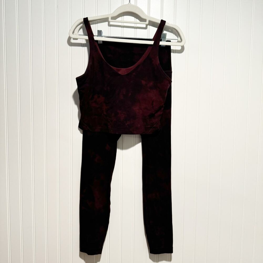 Lululemon Set Align Tank Align Pant Nulu Diamond Dye Cassis Size 6 - Picture 2 of 12
